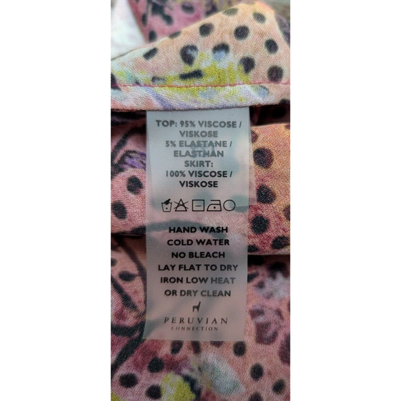 Peruvian Connection sz S Mid Length Dress sleeveless tank floral 1553 - Picture 5 of 5